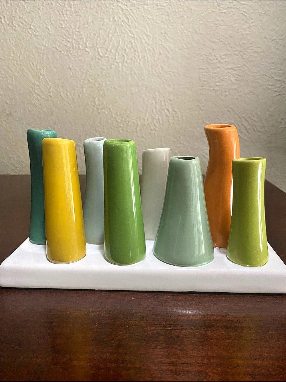 Chive Pooley 2, Ceramic Flower Vase with 8 Colorful Connected Tubes